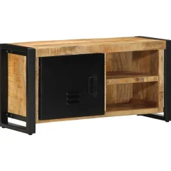 vidaXL Mueble de TV madera maciza de mango rugosa 80x30x40 cm Discount