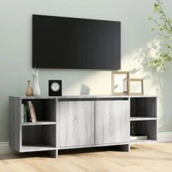 vidaXL Mueble de TV madera de ingeniería 130x35x50 cm Gris sonoma Outlet