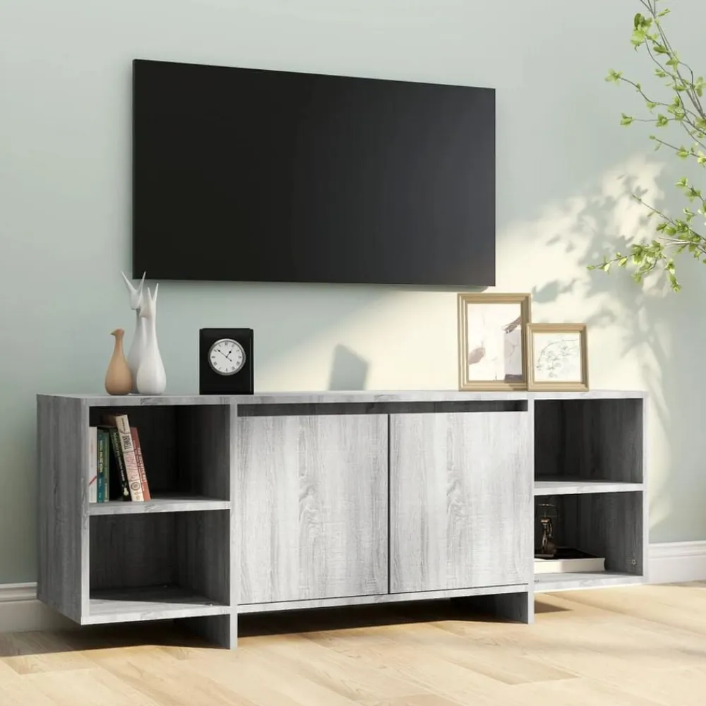 vidaXL Mueble de TV madera de ingeniería 130x35x50 cm Gris sonoma Outlet