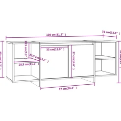 vidaXL Mueble de TV madera de ingeniería 130x35x50 cm Gris sonoma Outlet