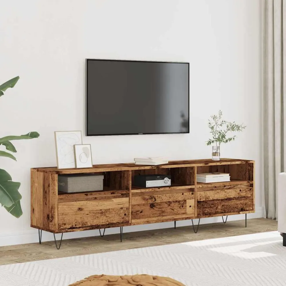 vidaXL Mueble de TV madera ingeniería madera envejecida 150x30x44,5 cm Madera antigua Outlet
