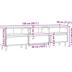 vidaXL Mueble de TV madera ingeniería madera envejecida 150x30x44,5 cm Madera antigua Outlet