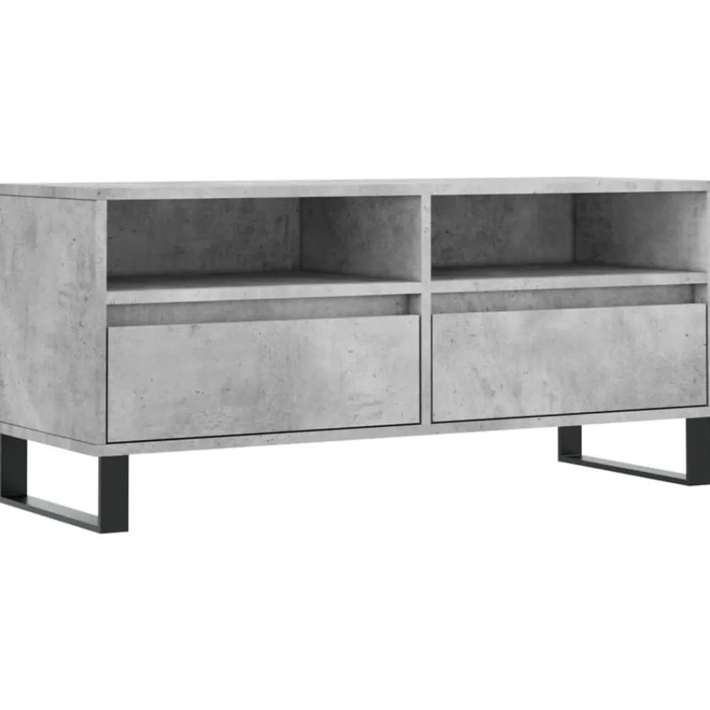 vidaXL Muebles Tv-Mueble de TV madera contrachapada gris hormigón 100x34,5x44,5cm