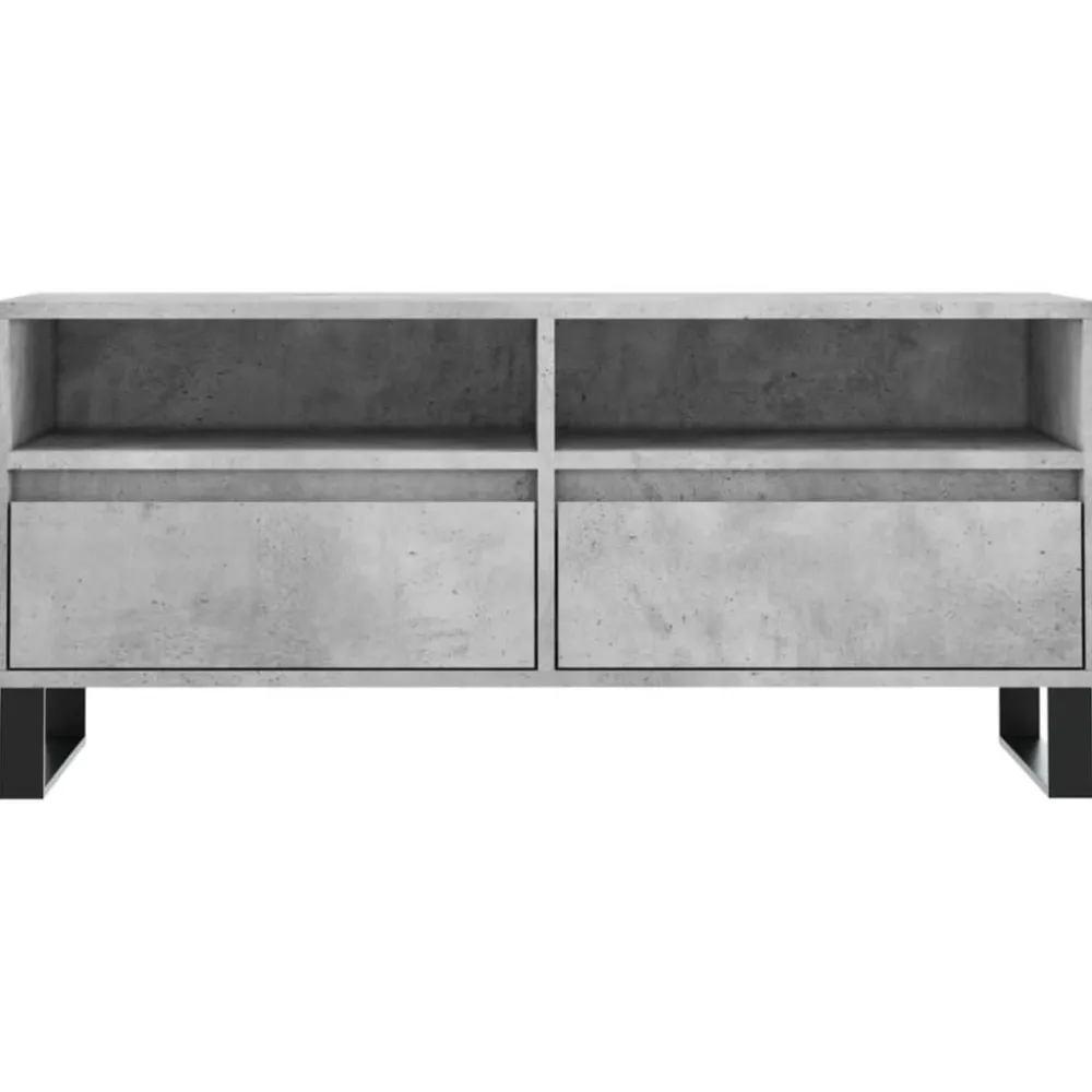 vidaXL Muebles Tv-Mueble de TV madera contrachapada gris hormigón 100x34,5x44,5cm