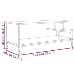 vidaXL Muebles Tv-Mueble de TV madera de ingeniería y acero marrón 102x40x41 cm