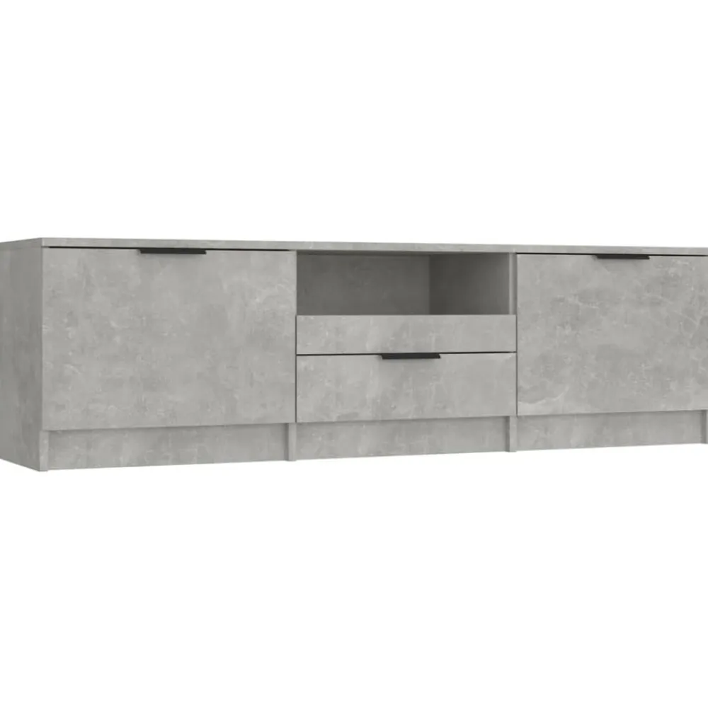 vidaXL Muebles Tv-Mueble de TV madera contrachapada gris hormigón 140x35x40 cm