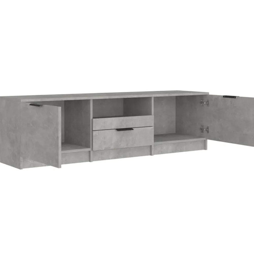 vidaXL Muebles Tv-Mueble de TV madera contrachapada gris hormigón 140x35x40 cm