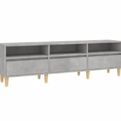 vidaXL Mueble de TV madera contrachapada gris hormigón 150x30x44,5 cm Gris hormigón Discount