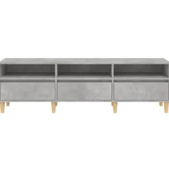 vidaXL Mueble de TV madera contrachapada gris hormigón 150x30x44,5 cm Gris hormigón Discount