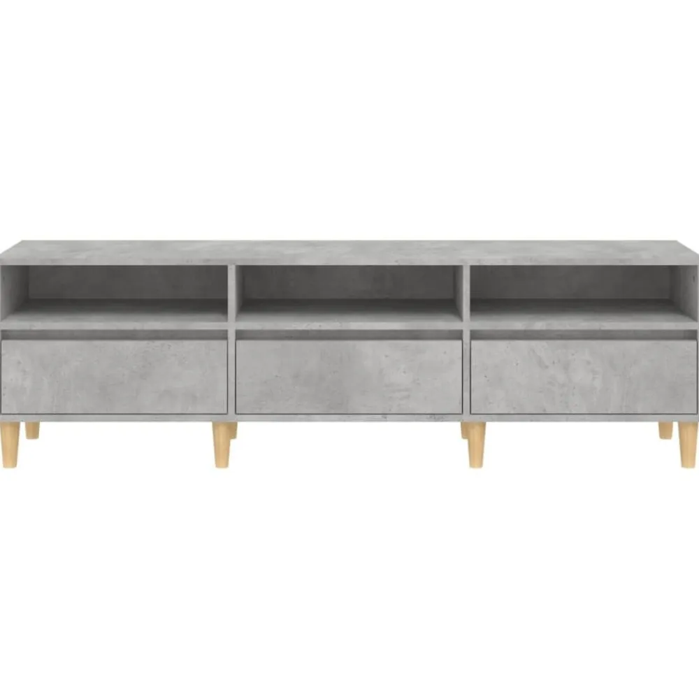 vidaXL Mueble de TV madera contrachapada gris hormigón 150x30x44,5 cm Gris hormigón Discount