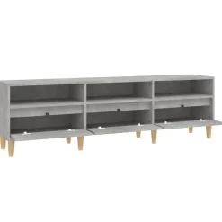 vidaXL Mueble de TV madera contrachapada gris hormigón 150x30x44,5 cm Gris hormigón Discount