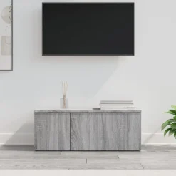 vidaXL Mueble de TV madera contrachapada 80x34x30 cm Gris sonoma New