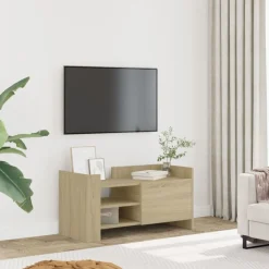 vidaXL Muebles Tv-Mueble de TV madera ingeniería roble 80x35x40 cm