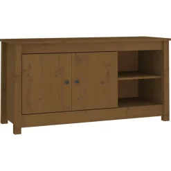 vidaXL Mueble de TV madera maciza de pino marrón miel 103x36,5x52 cm Marr&oacute;n miel Clearance