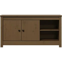 vidaXL Mueble de TV madera maciza de pino marrón miel 103x36,5x52 cm Marrón miel Clearance