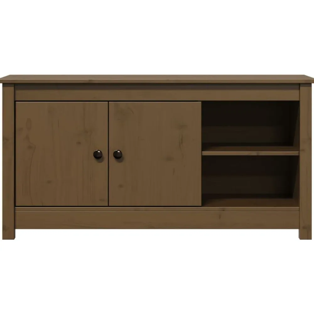 vidaXL Mueble de TV madera maciza de pino marrón miel 103x36,5x52 cm Marrón miel Clearance