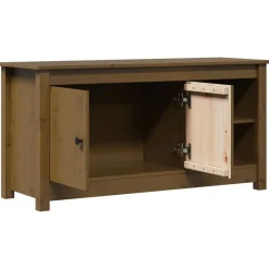 vidaXL Mueble de TV madera maciza de pino marrón miel 103x36,5x52 cm Marrón miel Clearance