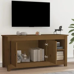 vidaXL Mueble de TV madera maciza de pino marrón miel 103x36,5x52 cm Marrón miel Clearance