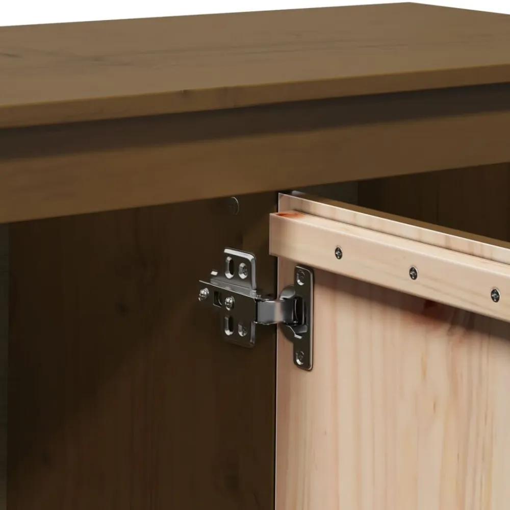 vidaXL Mueble de TV madera maciza de pino marrón miel 103x36,5x52 cm Marrón miel Clearance