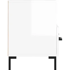 vidaXL Mueble de TV madera contrachapada blanco brillo 80x36x50 cm Blanco brillante Outlet