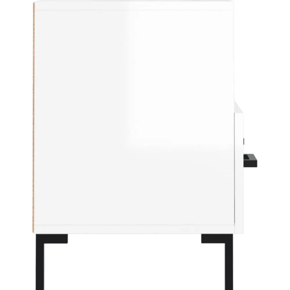 vidaXL Mueble de TV madera contrachapada blanco brillo 80x36x50 cm Blanco brillante Outlet