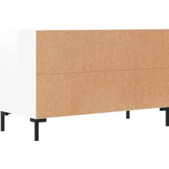 vidaXL Mueble de TV madera contrachapada blanco brillo 80x36x50 cm Blanco brillante Outlet