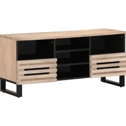 vidaXL Mueble de TV madera maciza de mango 100x34x46 cm Marrón claro Discount