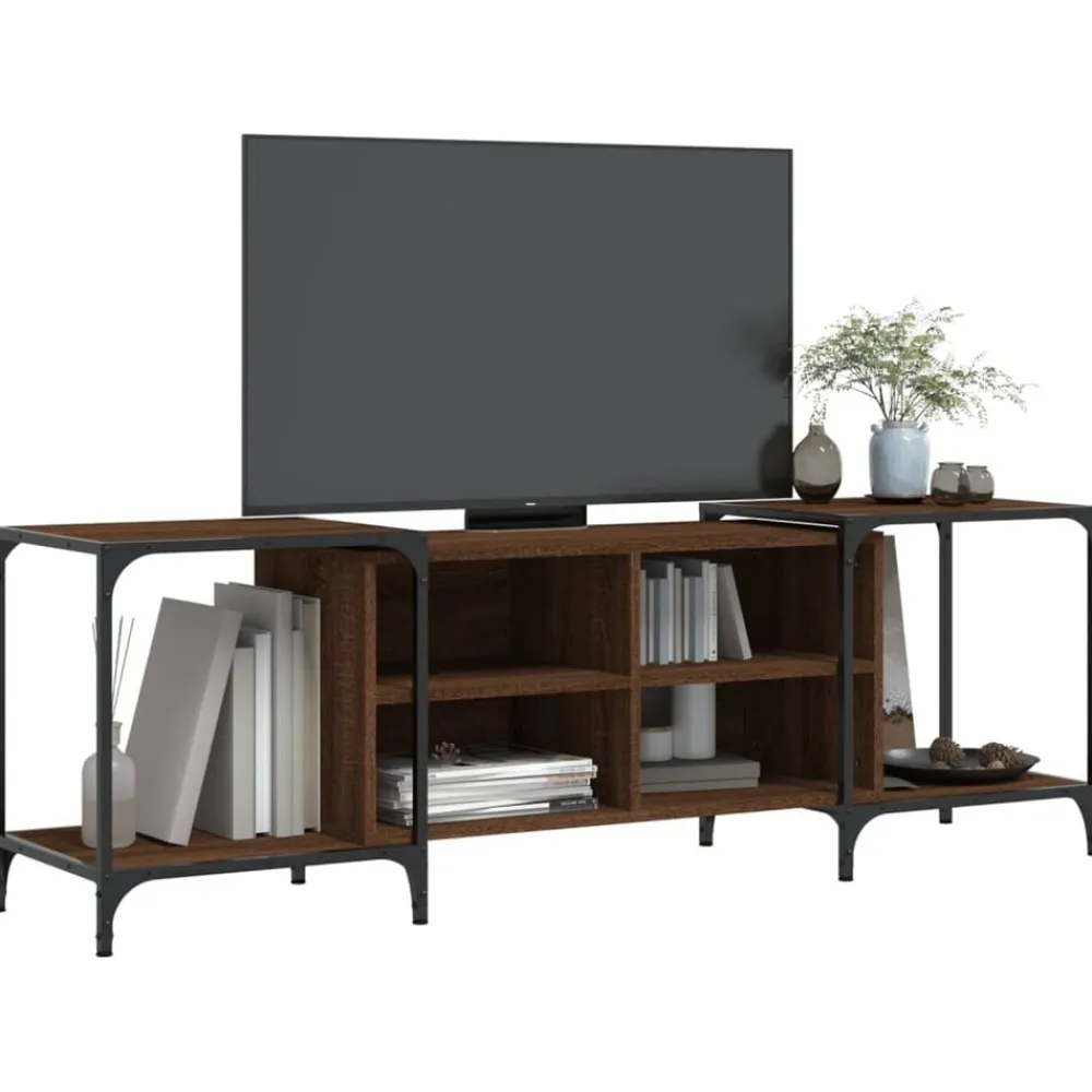 vidaXL Muebles Tv-Mueble de TV madera de ingeniería marrón roble 153x37x50 cm