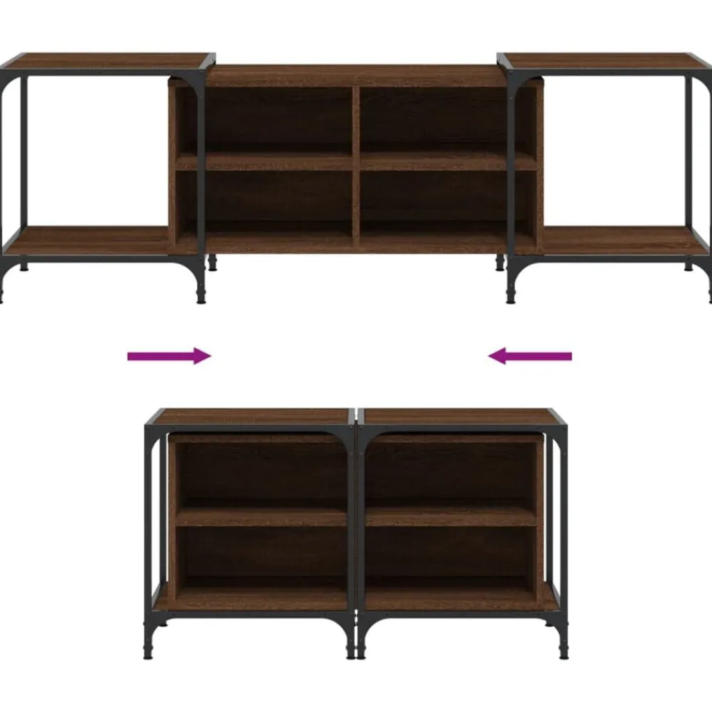 vidaXL Muebles Tv-Mueble de TV madera de ingeniería marrón roble 153x37x50 cm