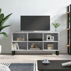 vidaXL Mueble de TV madera de ingeniería gris hormigón 103,5x30x50 cm Gris hormig&oacute;n Sale