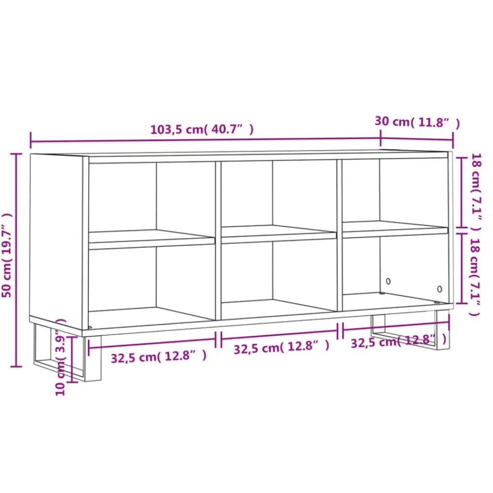 vidaXL Mueble de TV madera de ingeniería gris hormigón 103,5x30x50 cm Gris hormigón Sale
