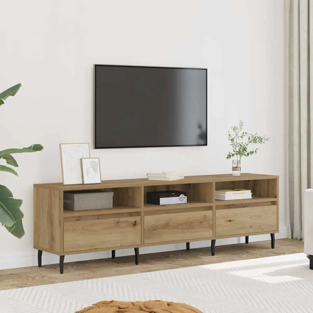 vidaXL Mueble de TV madera de ingeniería 150x30x44,5 cm Roble artisan Discount