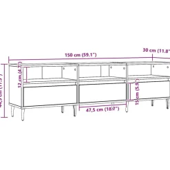 vidaXL Mueble de TV madera de ingeniería 150x30x44,5 cm Roble artisan Discount
