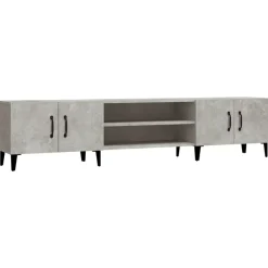 vidaXL Mueble de TV madera contrachapada gris hormigón 180x31,5x40 cm Gris hormigón Discount