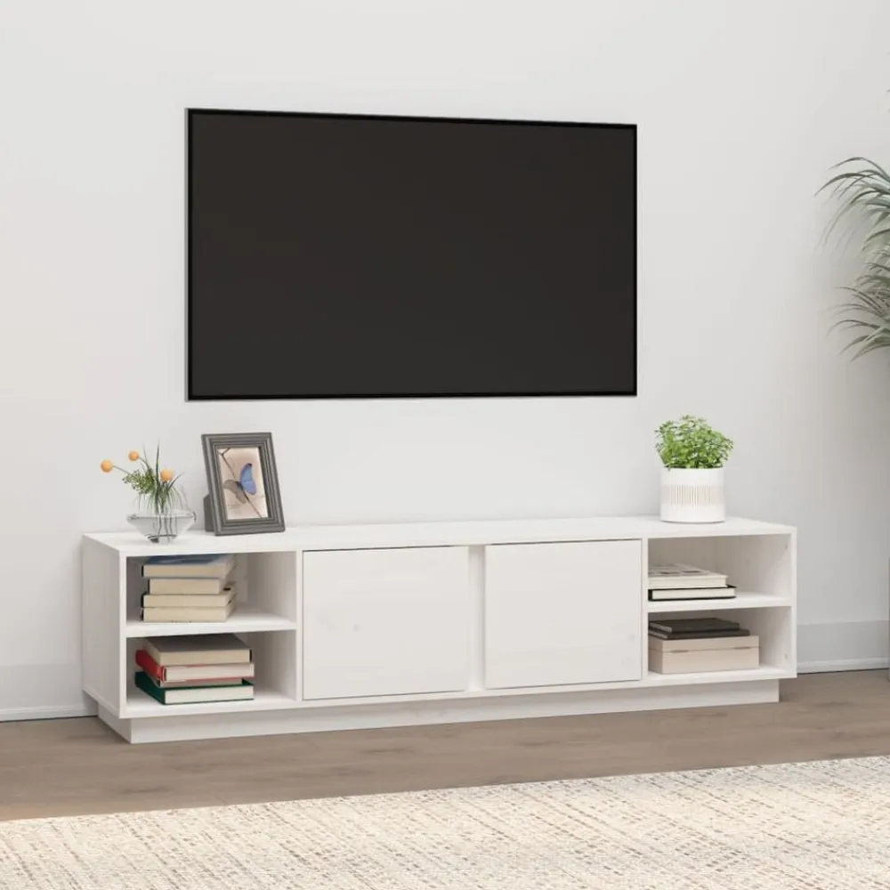 vidaXL Muebles Tv-Mueble de TV madera maciza de pino 156x40x40 cm
