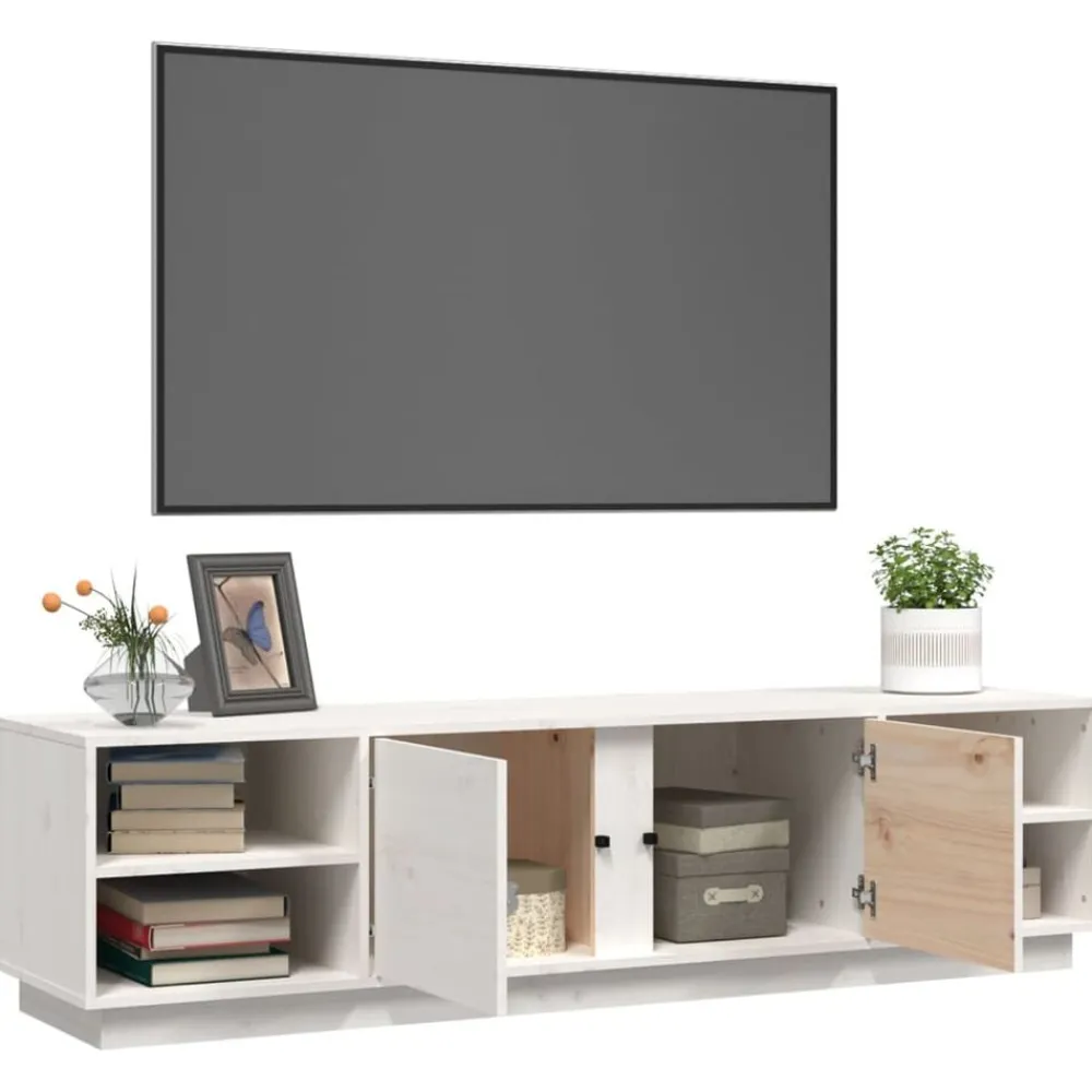 vidaXL Muebles Tv-Mueble de TV madera maciza de pino 156x40x40 cm