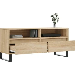vidaXL Mueble de TV madera contrachapada 100x34,5x44,5 cm Roble Sonoma Clearance
