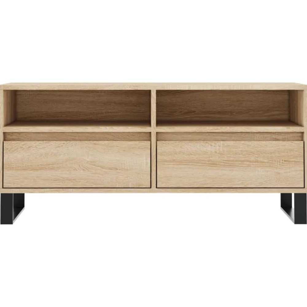 vidaXL Mueble de TV madera contrachapada 100x34,5x44,5 cm Roble Sonoma Clearance