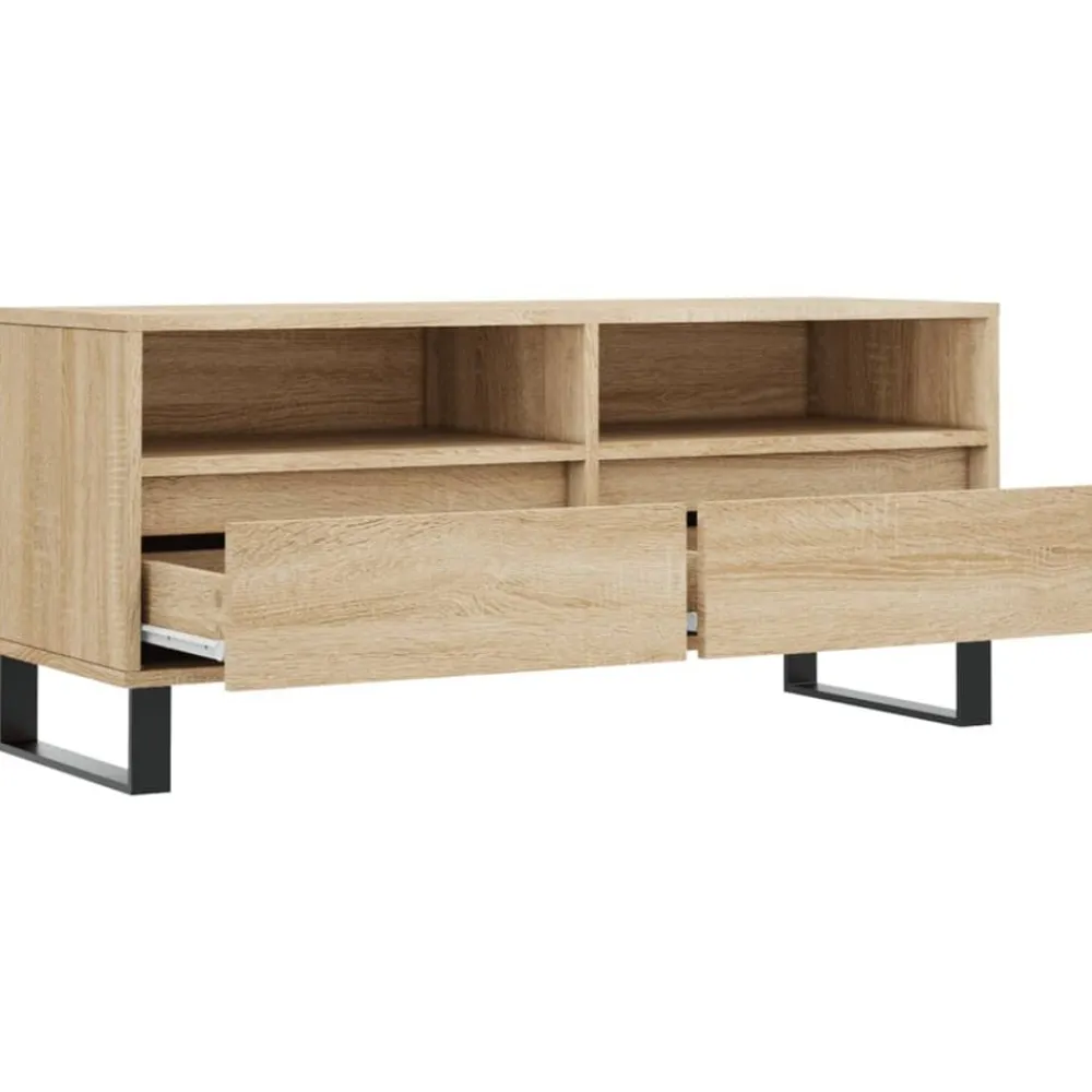 vidaXL Mueble de TV madera contrachapada 100x34,5x44,5 cm Roble Sonoma Clearance