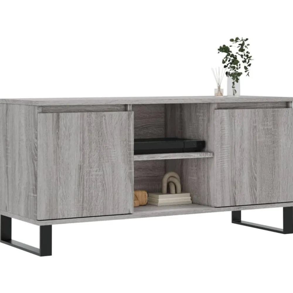 vidaXL Mueble de TV madera de ingeniería 104x35x50 cm Gris sonoma Discount