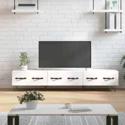 vidaXL Mueble de TV madera de ingeniería 150x36x30 cm Blanco Discount