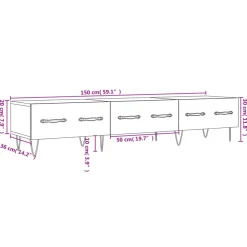 vidaXL Mueble de TV madera de ingeniería 150x36x30 cm Blanco Discount