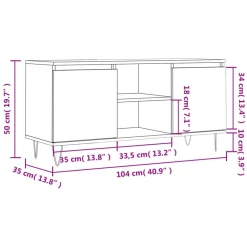 vidaXL Muebles Tv-Mueble de TV madera de ingeniería 104x35x50 cm