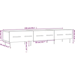 vidaXL Muebles Tv-Mueble de TV madera de ingeniería 150x36x30 cm