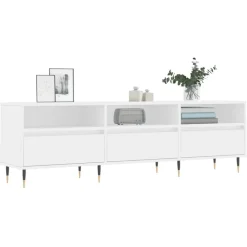 vidaXL Mueble de TV madera contrachapada 150x30x44,5 cm Blanco Online
