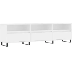 vidaXL Mueble de TV madera contrachapada 150x30x44,5 cm Blanco