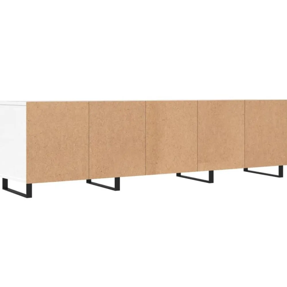 vidaXL Mueble de TV madera contrachapada 150x30x44,5 cm Blanco