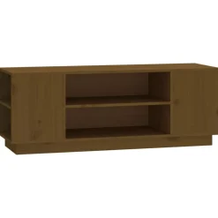 vidaXL Mueble de TV madera maciza de pino marrón miel 110x35x40,5 cm Marr&oacute;n miel Online