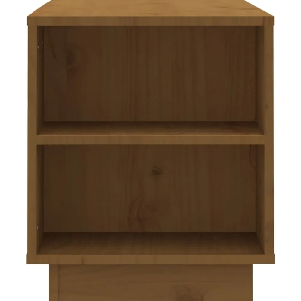vidaXL Mueble de TV madera maciza de pino marrón miel 110x35x40,5 cm Marrón miel Online