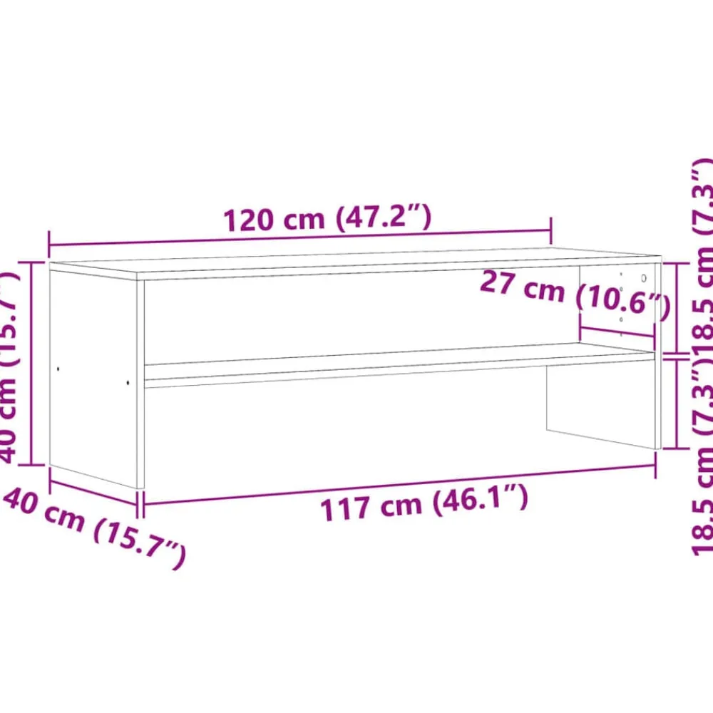 vidaXL Mueble de TV madera de ingeniería envejecida 120x40x40 cm Madera antigua Best